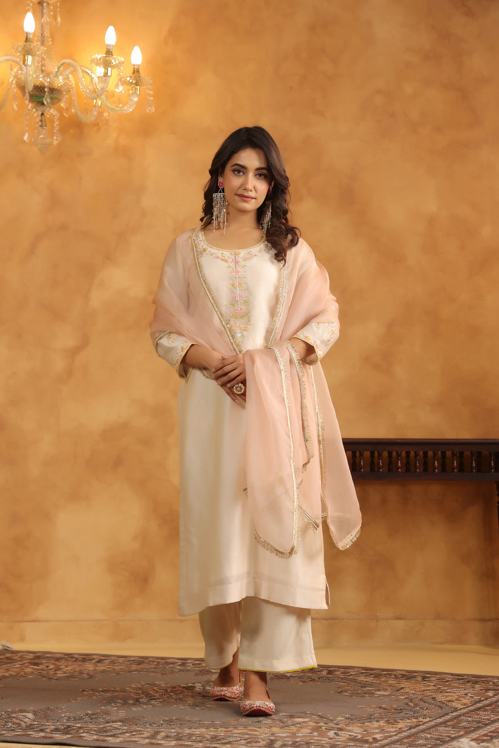 Ivory Bloom Hand Embroidered Kurta Set