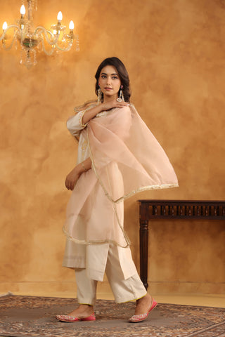 Ivory Bloom Hand Embroidered Kurta Set