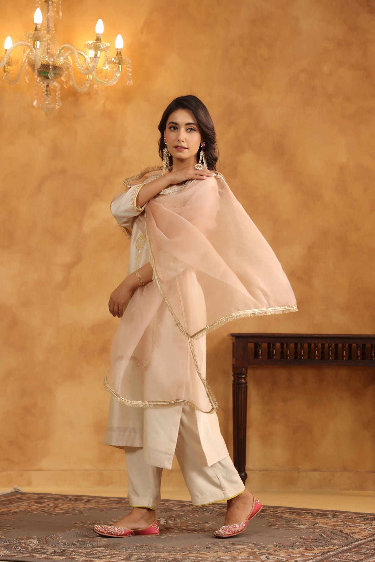 Ivory Bloom Hand Embroidered Kurta Set