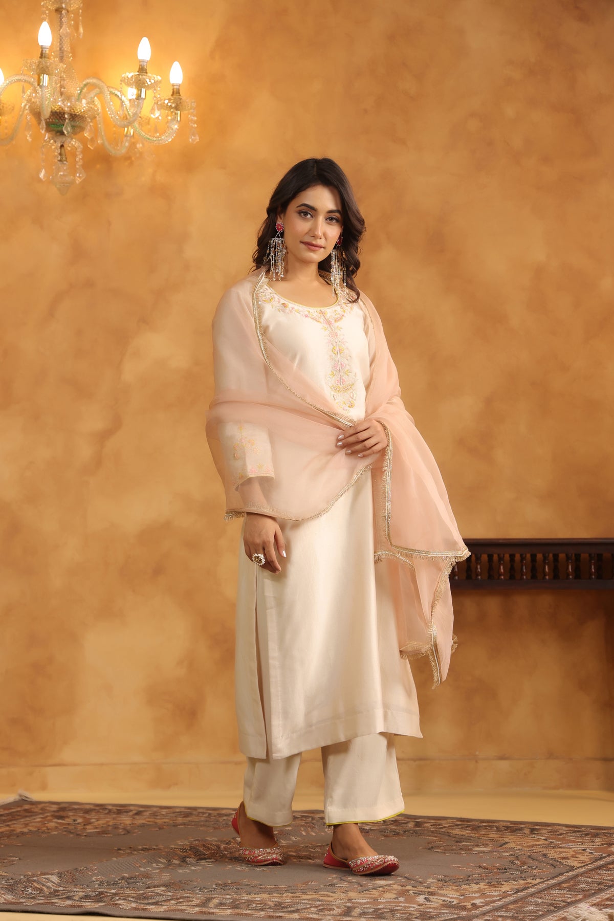 Ivory Bloom Hand Embroidered Kurta Set