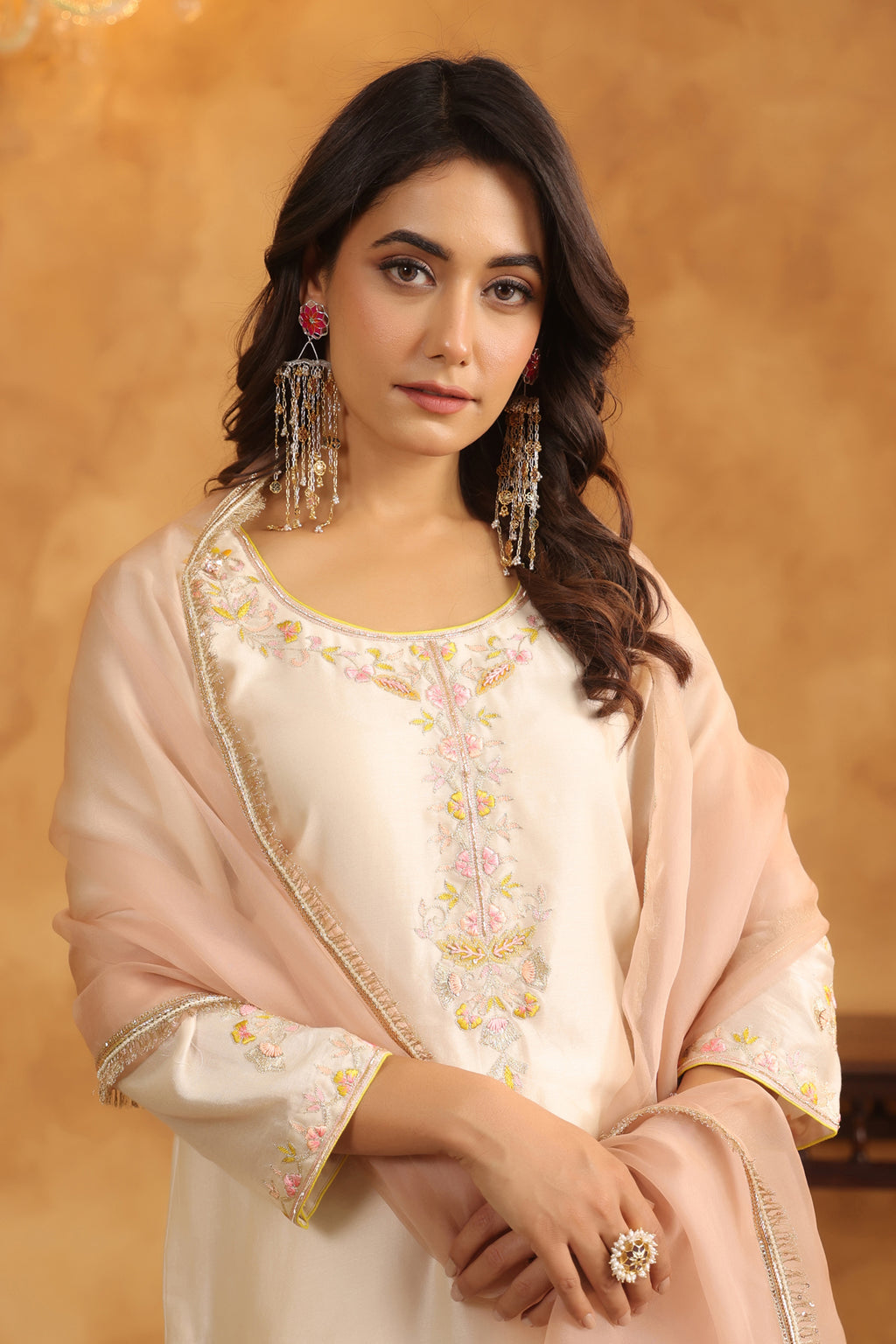 Ivory Bloom Hand Embroidered Kurta Set