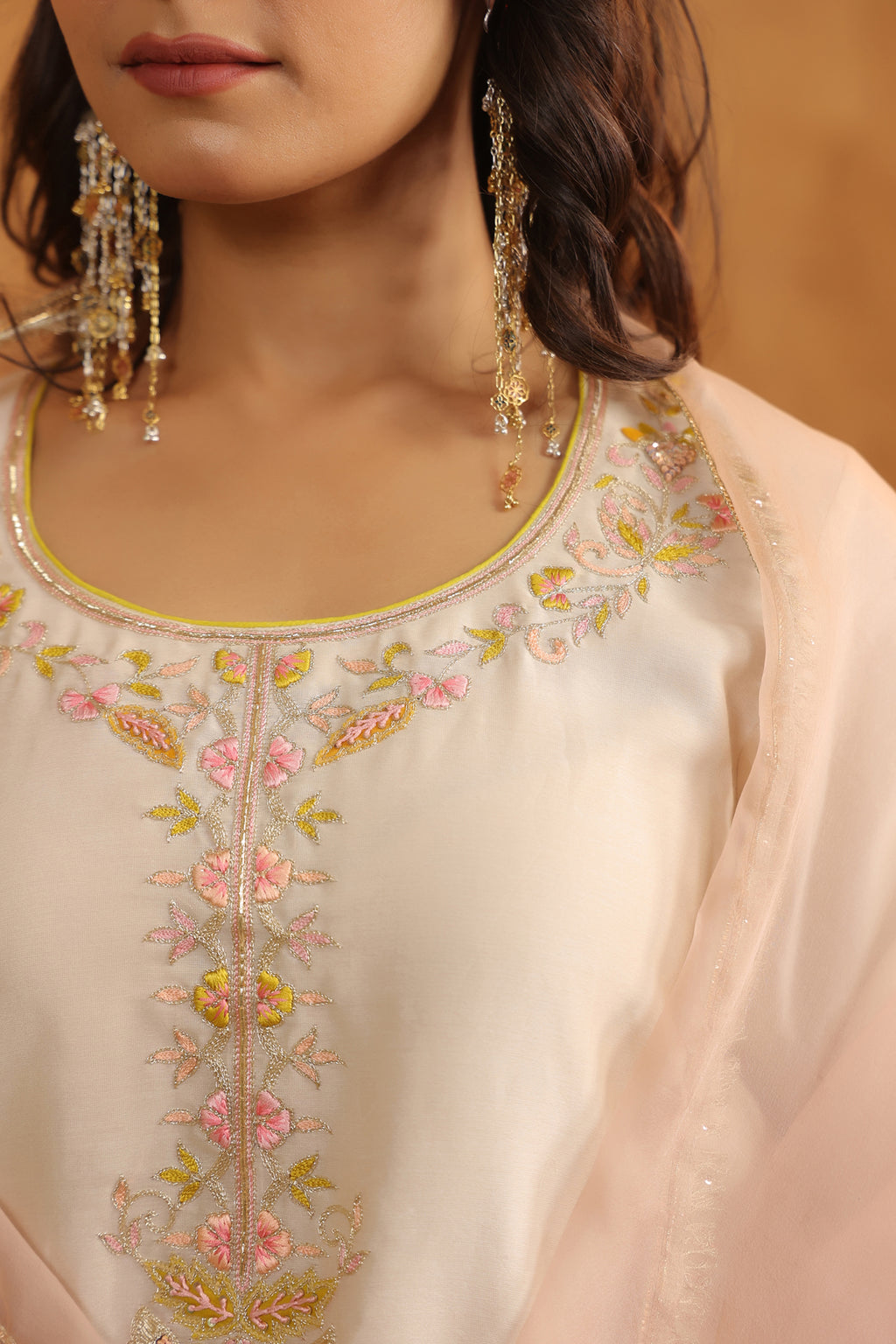 Ivory Bloom Hand Embroidered Kurta Set
