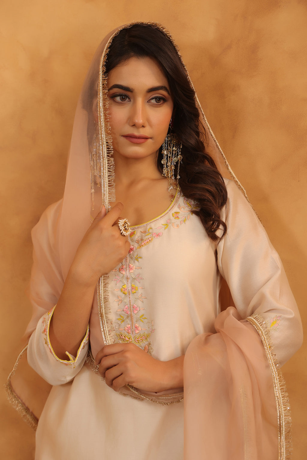 Ivory Bloom Hand Embroidered Kurta Set