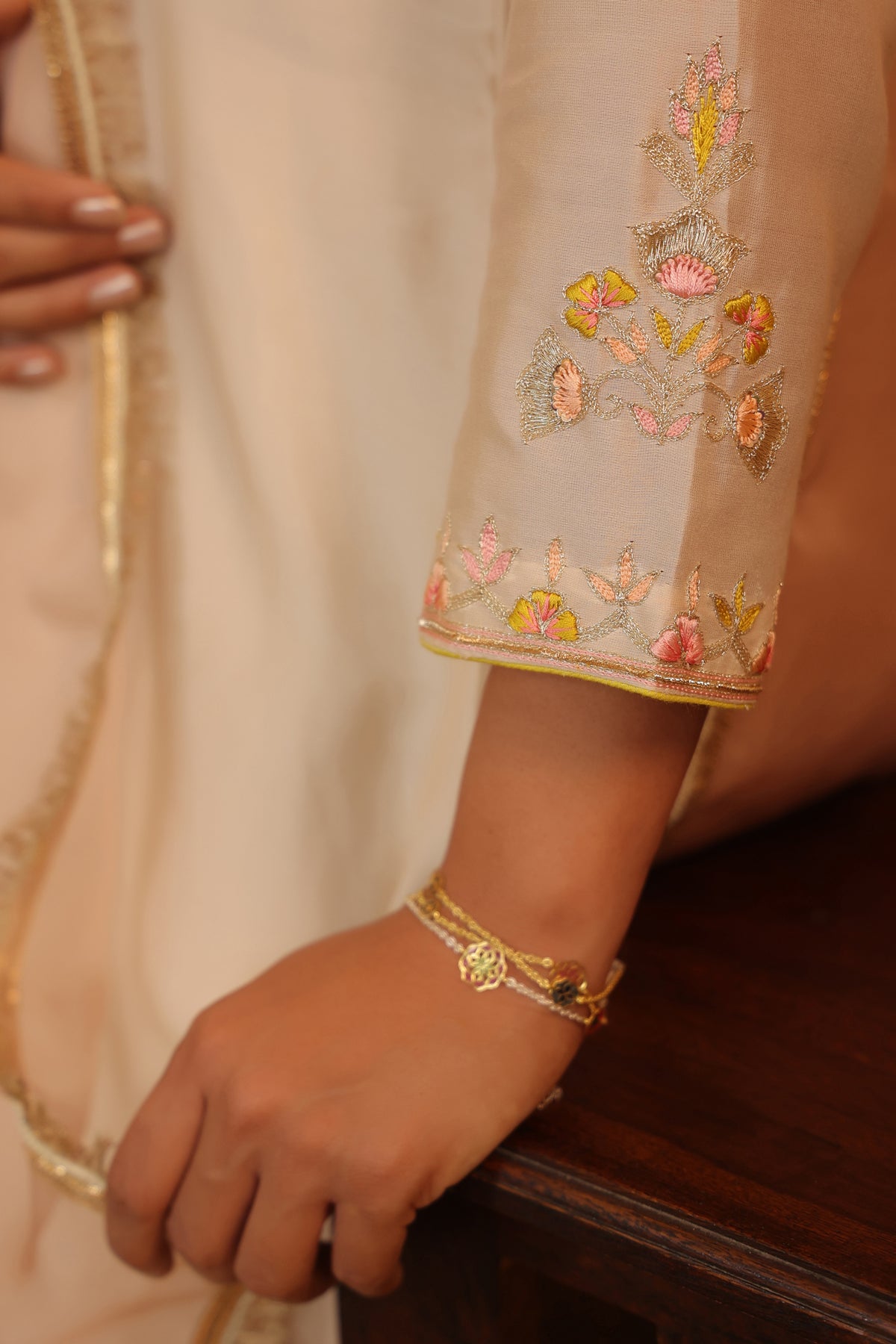 Ivory Bloom Hand Embroidered Kurta Set