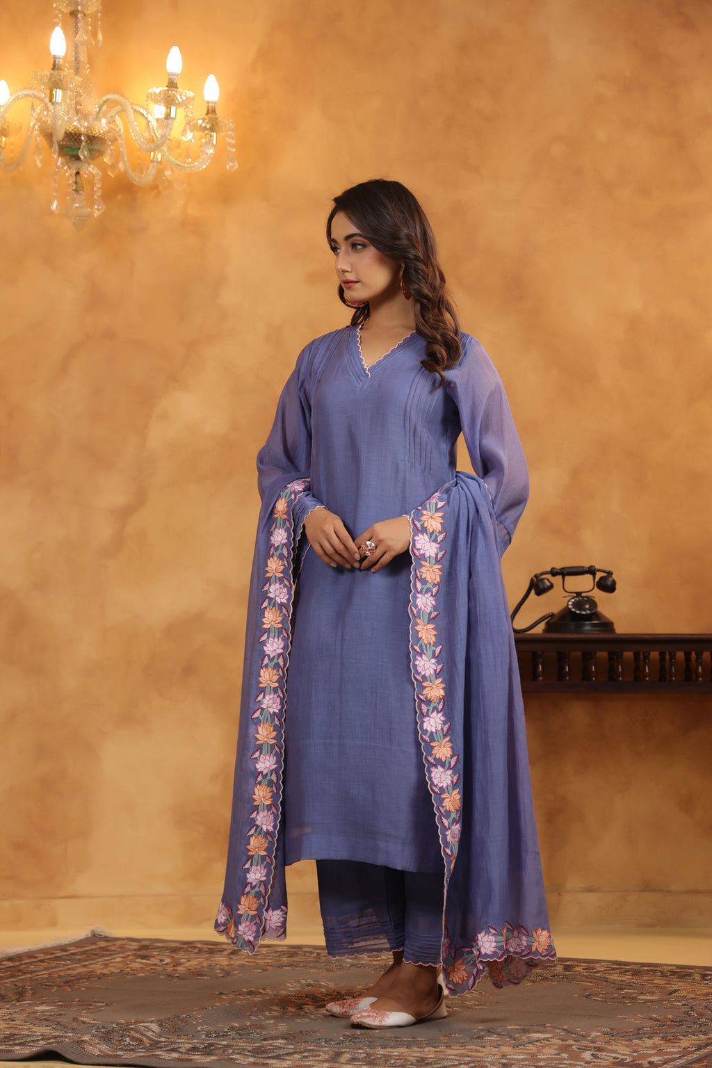 Twlight Haze Scalloped Kurta Set