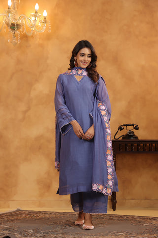Twlight Haze Scalloped Kurta Set
