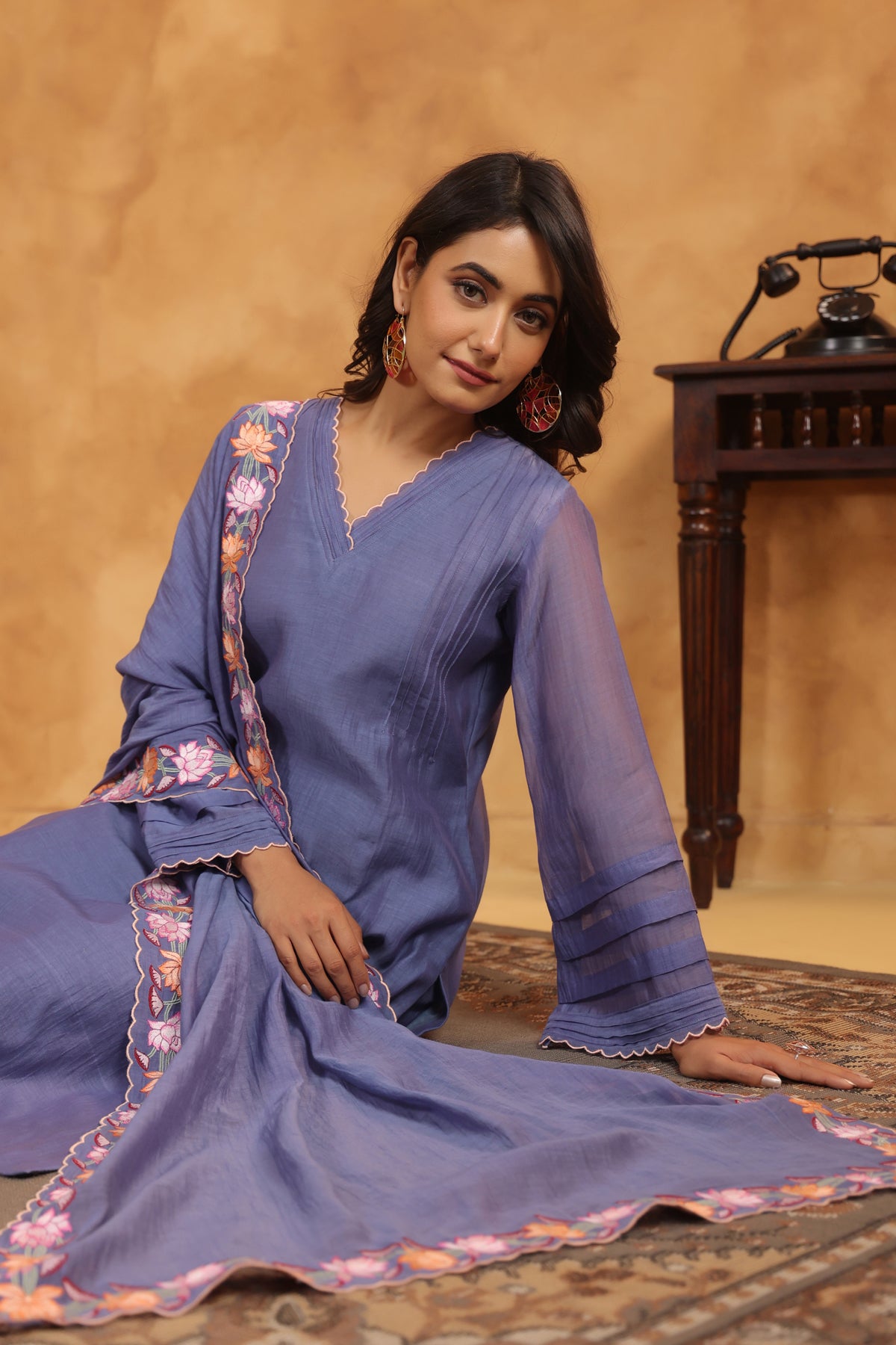 Twlight Haze Scalloped Kurta Set