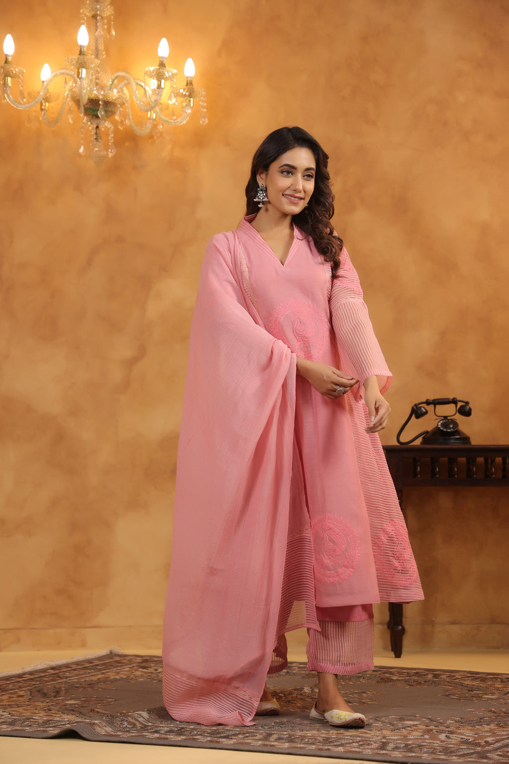 Dusty Pink Flowy Suit Set