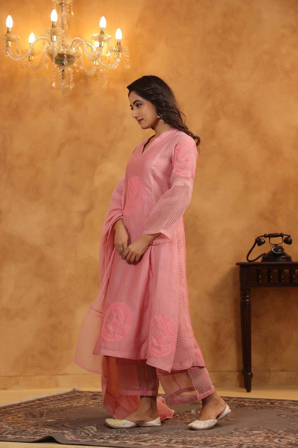 Dusty Pink Flowy Suit Set