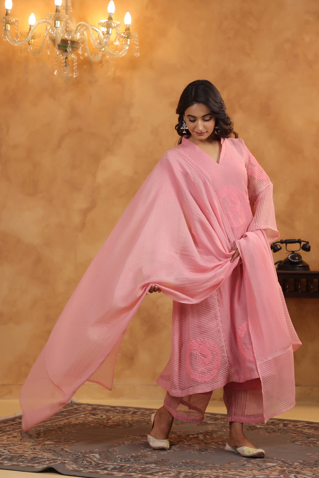 Dusty Pink Flowy Suit Set