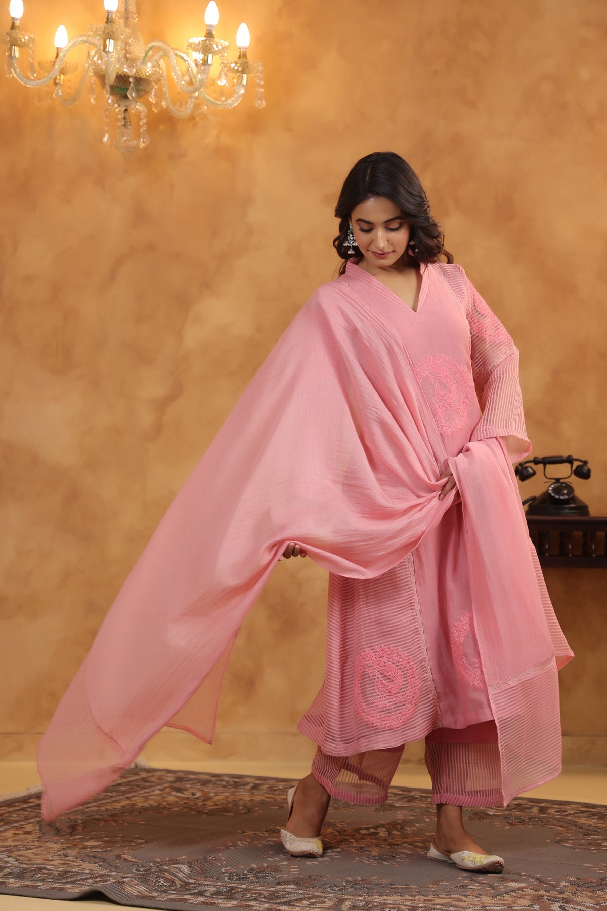 Dusty Pink Flowy Suit Set