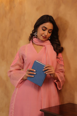 The Pink Mirage Chanderi Suit Set