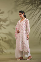 Rose Print Floral Off White Suit Set