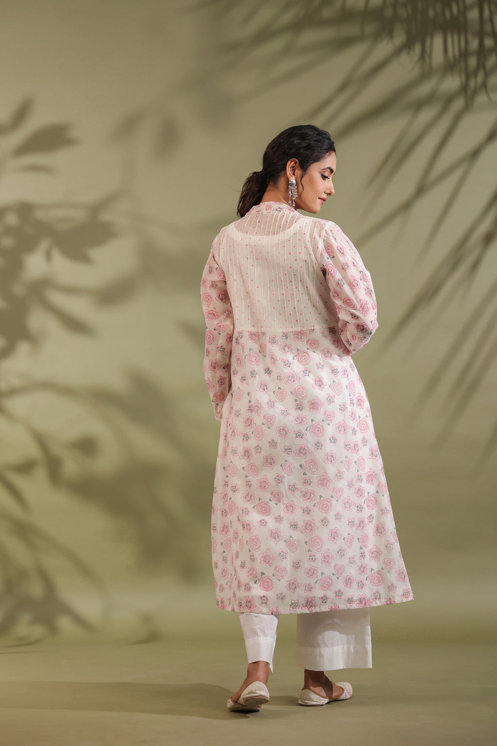 Rose Print Floral Off White Suit Set