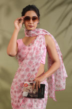 Kota Doria Flower Printed Saree