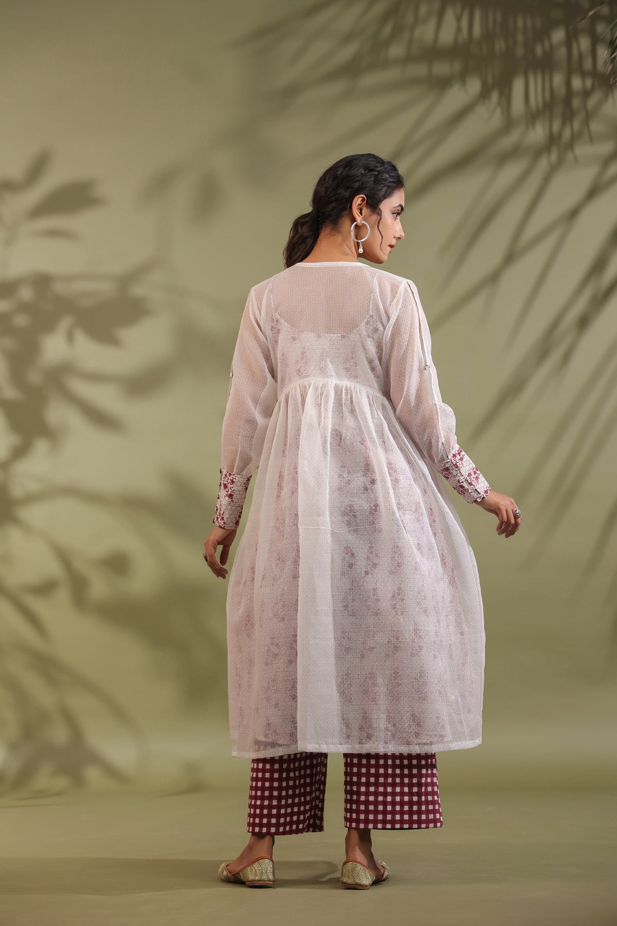 Hand Block Printed Kota Doria & Cotton Suit Set Of 3