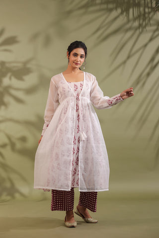 Hand Block Printed Kota Doria & Cotton Suit Set Of 3