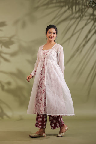 Hand Block Printed Kota Doria & Cotton Suit Set Of 3