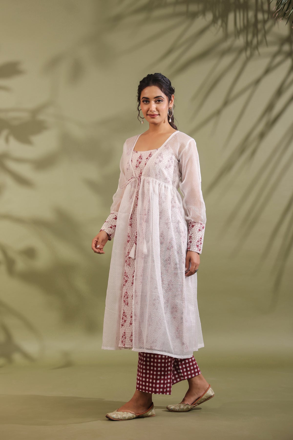 Hand Block Printed Kota Doria & Cotton Suit Set Of 3