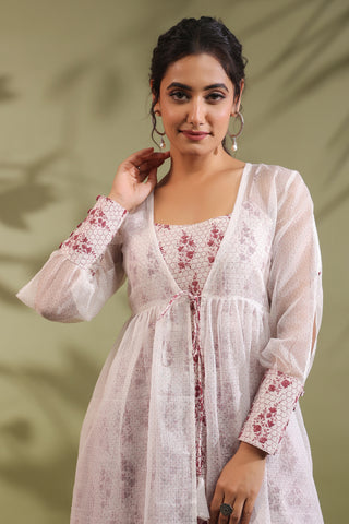 Hand Block Printed Kota Doria & Cotton Suit Set Of 3