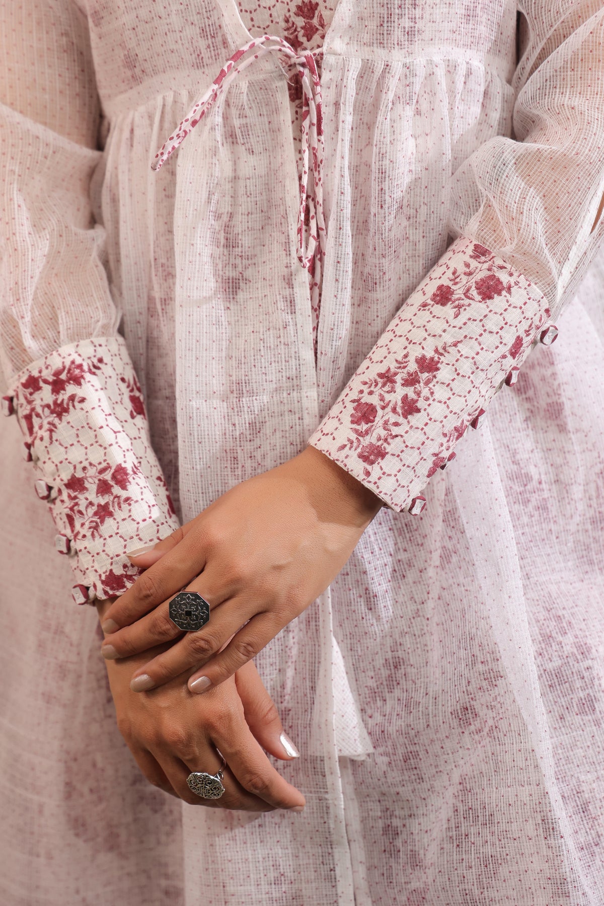 Hand Block Printed Kota Doria & Cotton Suit Set Of 3