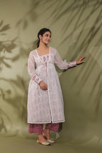 Hand Block Printed Kota Doria & Cotton Suit Set Of 4