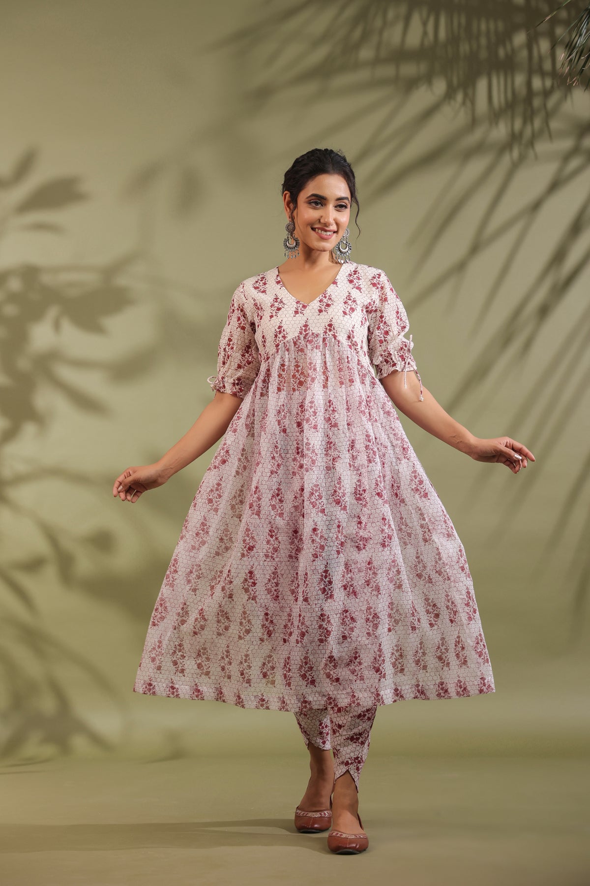 Hand Block Printed Kota Doria & Cotton Suit Set Of 3