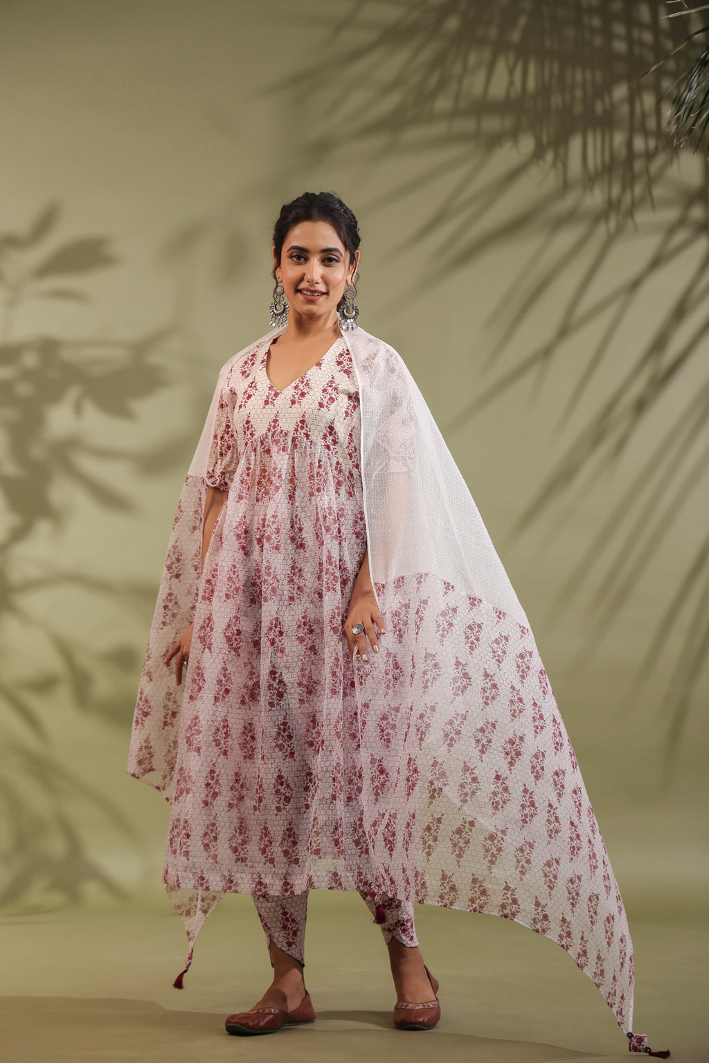 Hand Block Printed Kota Doria & Cotton Suit Set Of 3