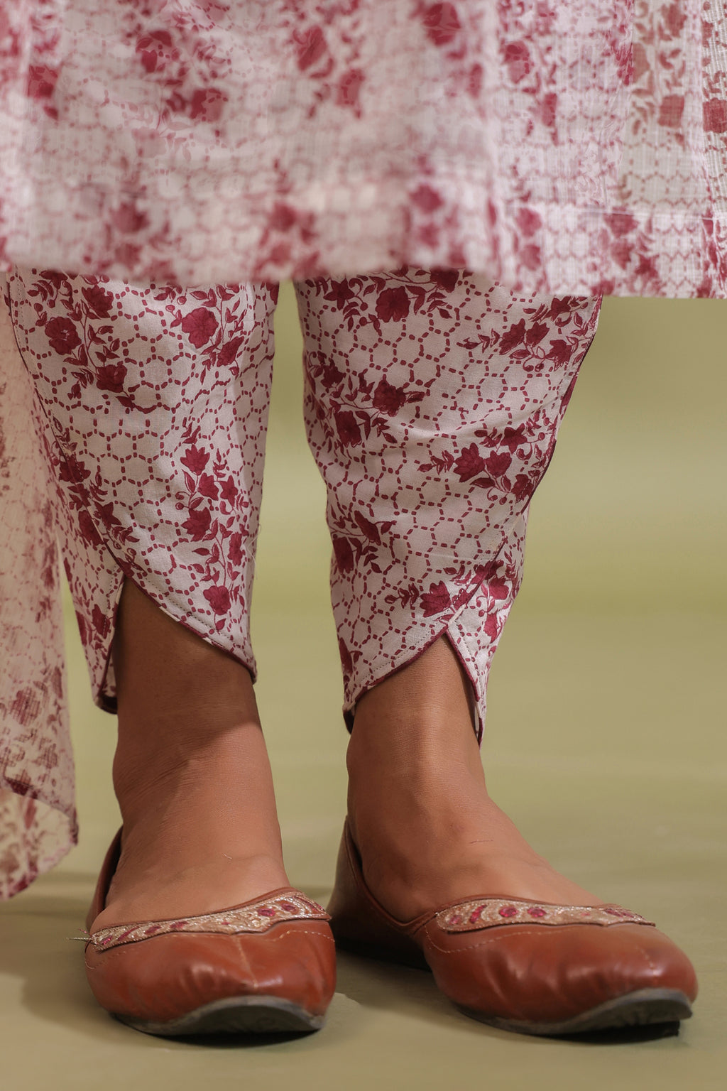 Hand Block Printed Kota Doria & Cotton Suit Set Of 3