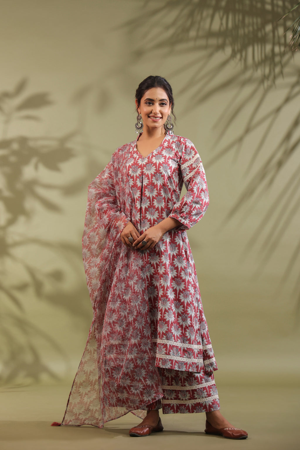 Hand Block Printed Cotton Suit Set Of 3