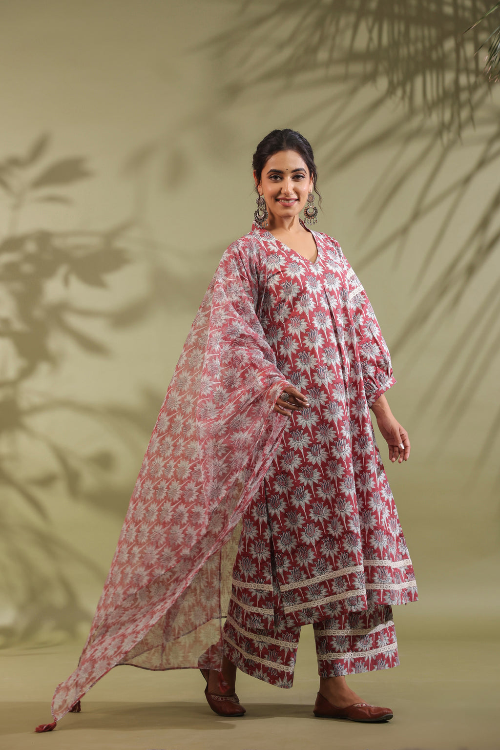 Hand Block Printed Cotton Suit Set Of 3