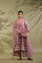 Hand Block Printed Cotton Suit Set Of 3