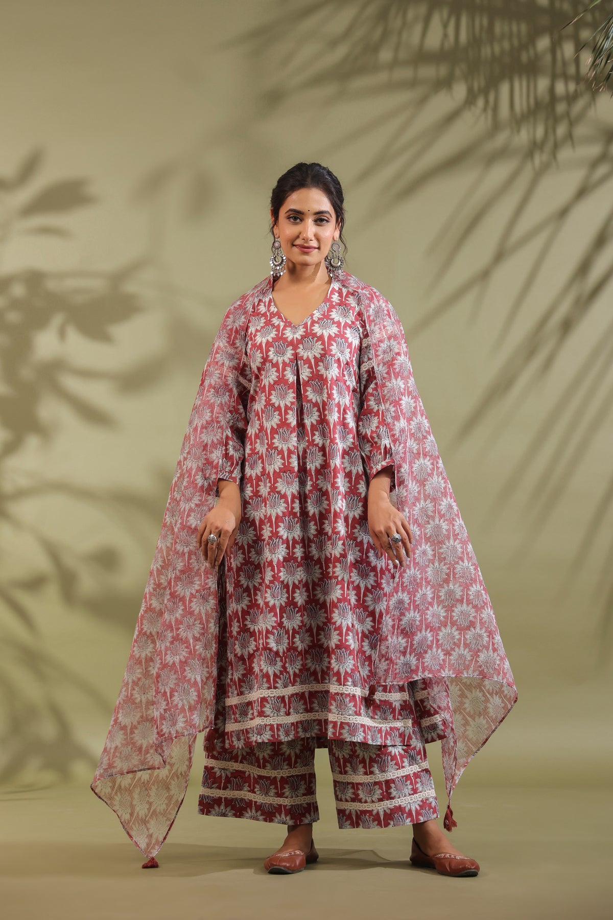 Hand Block Printed Cotton Suit Set Of 3