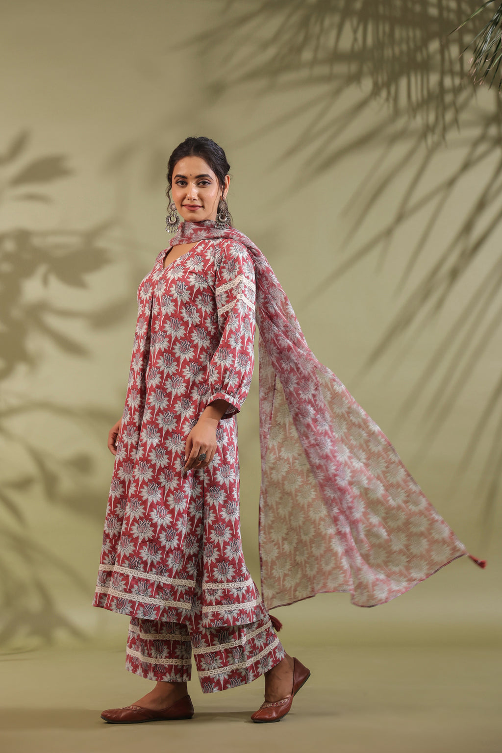 Hand Block Printed Cotton Suit Set Of 3