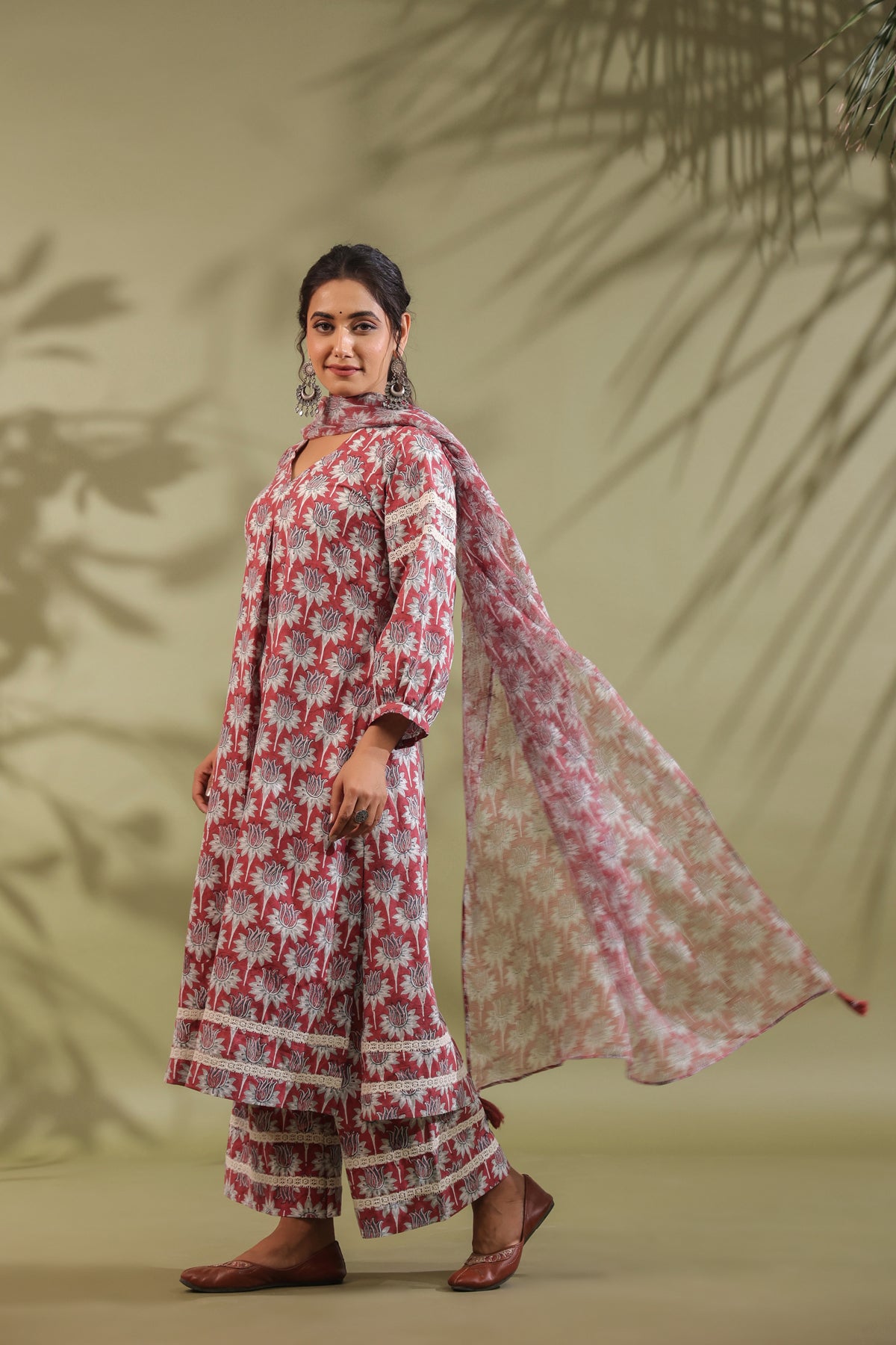 Hand Block Printed Cotton Suit Set Of 3