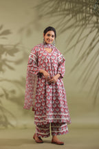 Hand Block Printed Cotton Suit Set Of 3