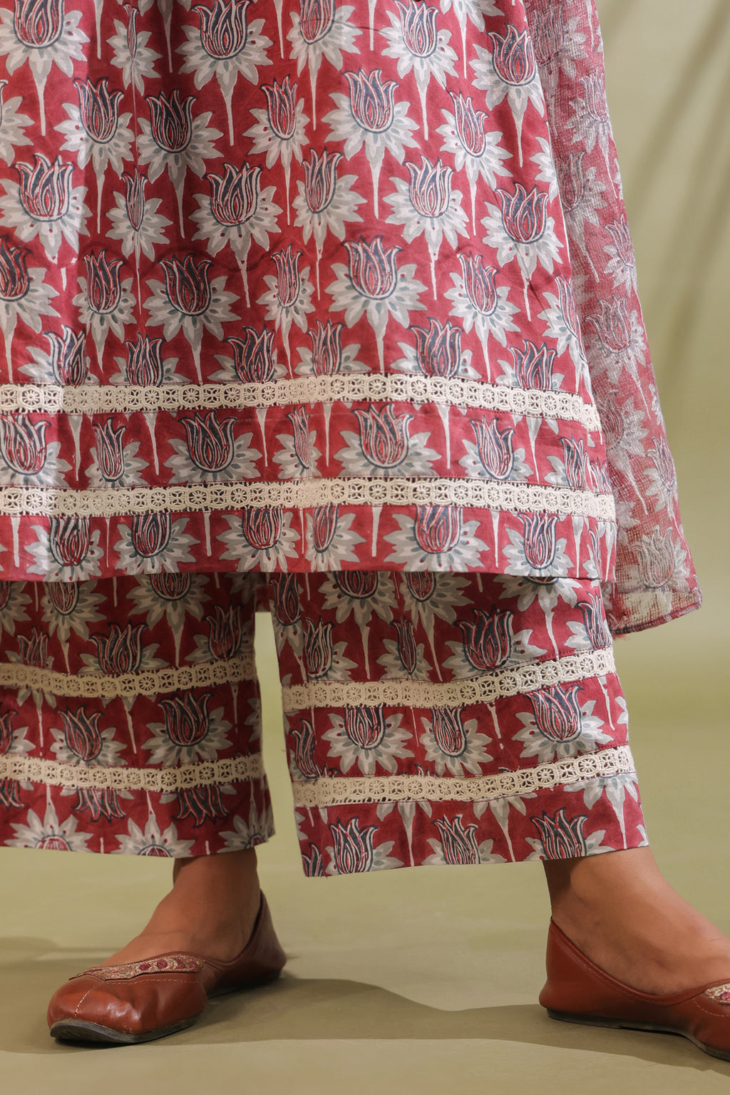 Hand Block Printed Cotton Suit Set Of 3