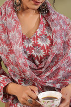 Hand Block Printed Cotton Suit Set Of 3