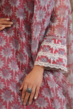 Hand Block Printed Cotton High Low Suit Set Of 2