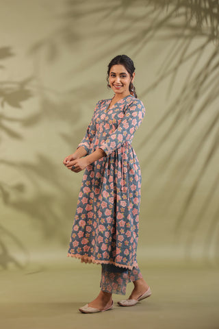 Hand Block Printed Cotton Suit Set Of 2