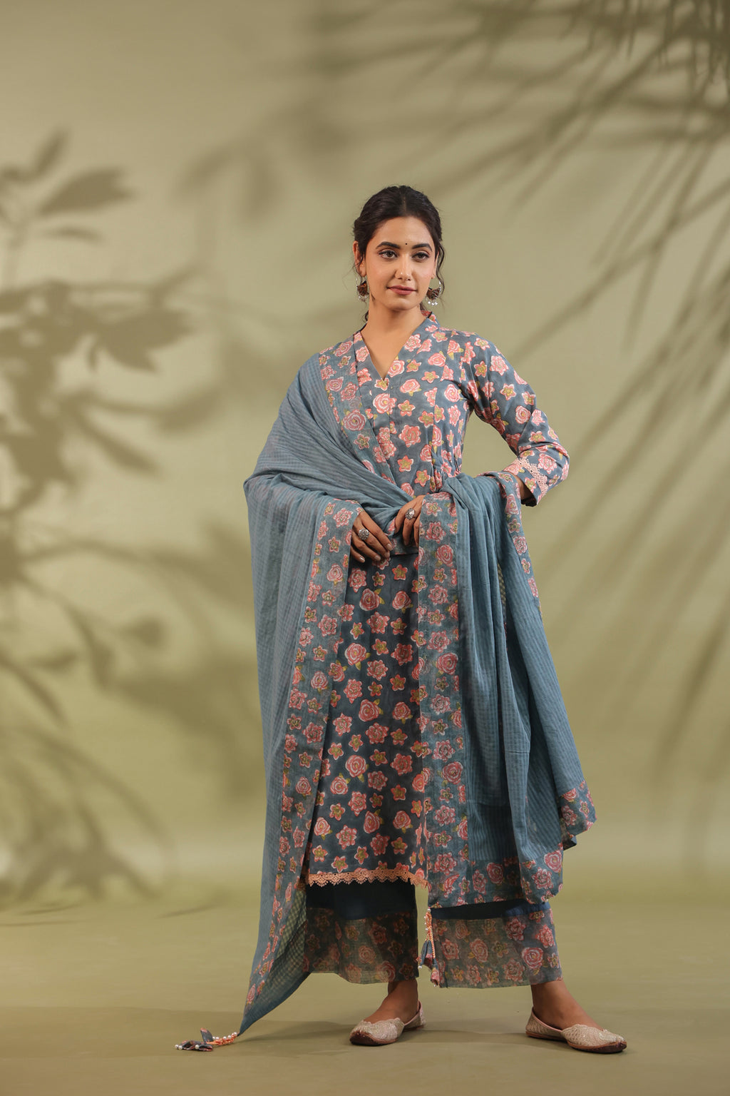 Hand Block Printed Cotton Suit Set Of 3