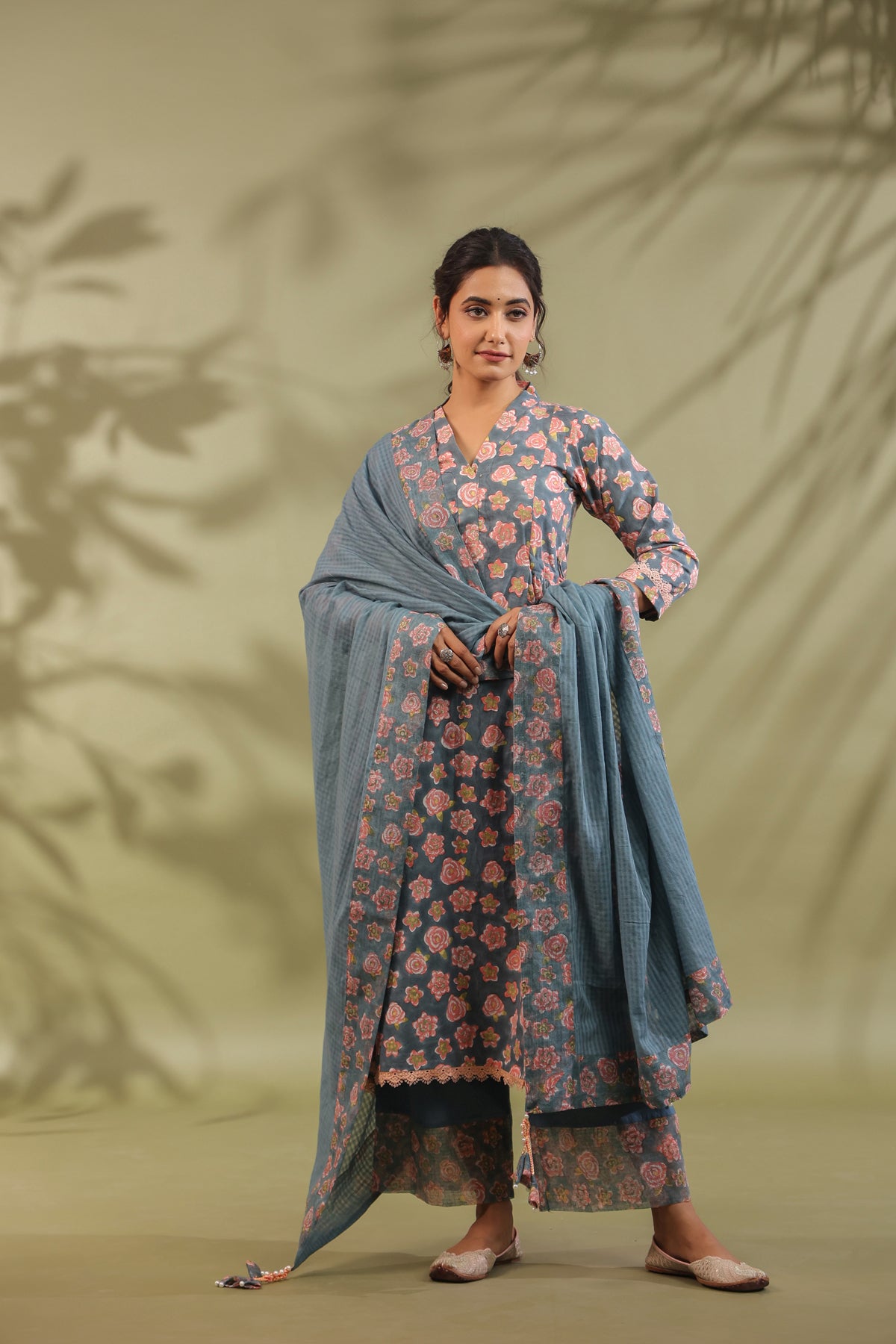 Hand Block Printed Cotton Suit Set Of 3