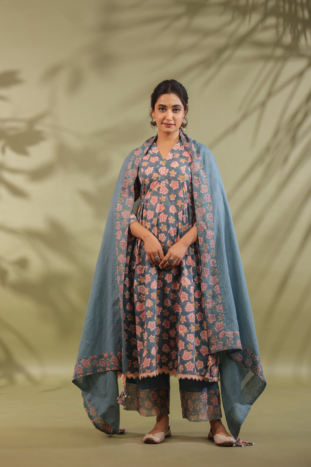 Hand Block Printed Cotton Suit Set Of 3