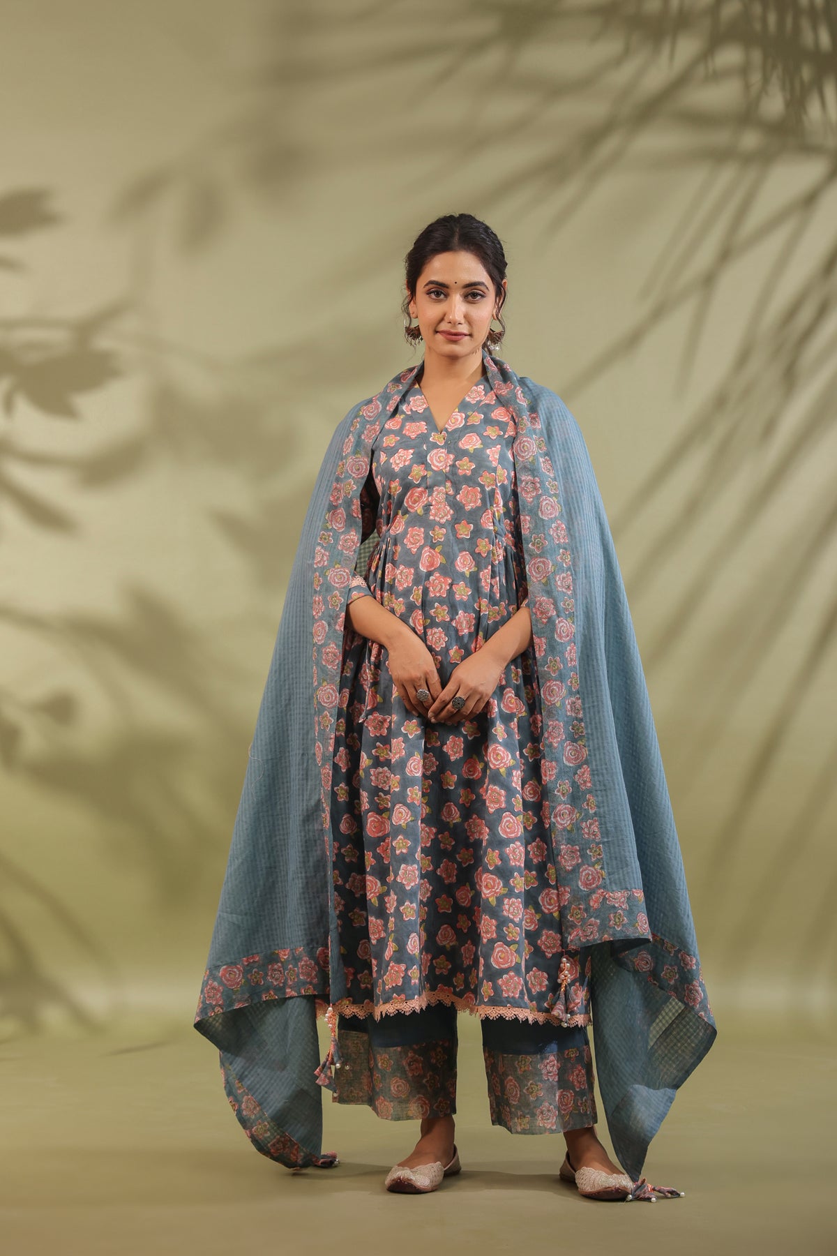 Hand Block Printed Cotton Suit Set Of 3