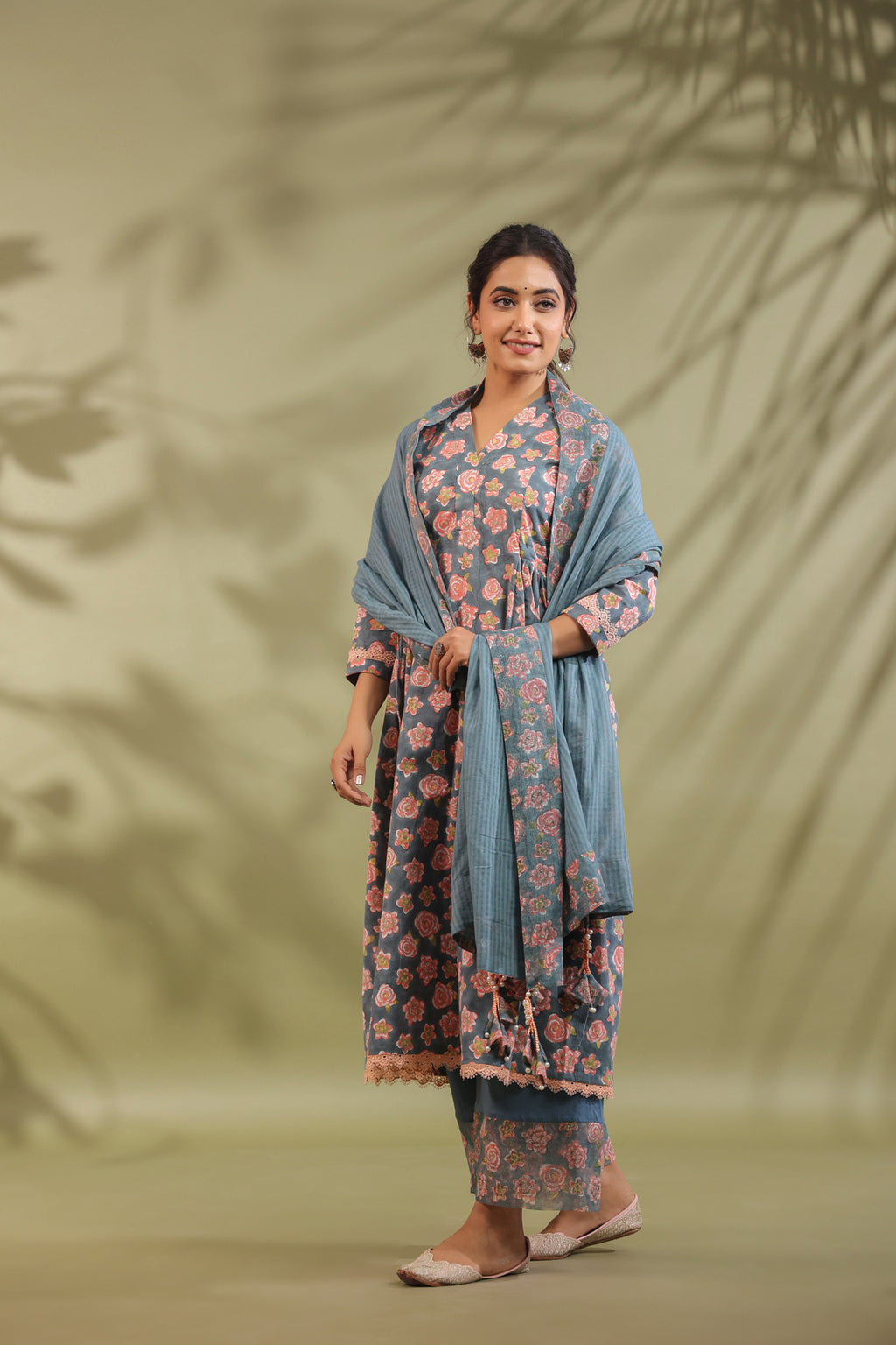 Hand Block Printed Cotton Suit Set Of 3