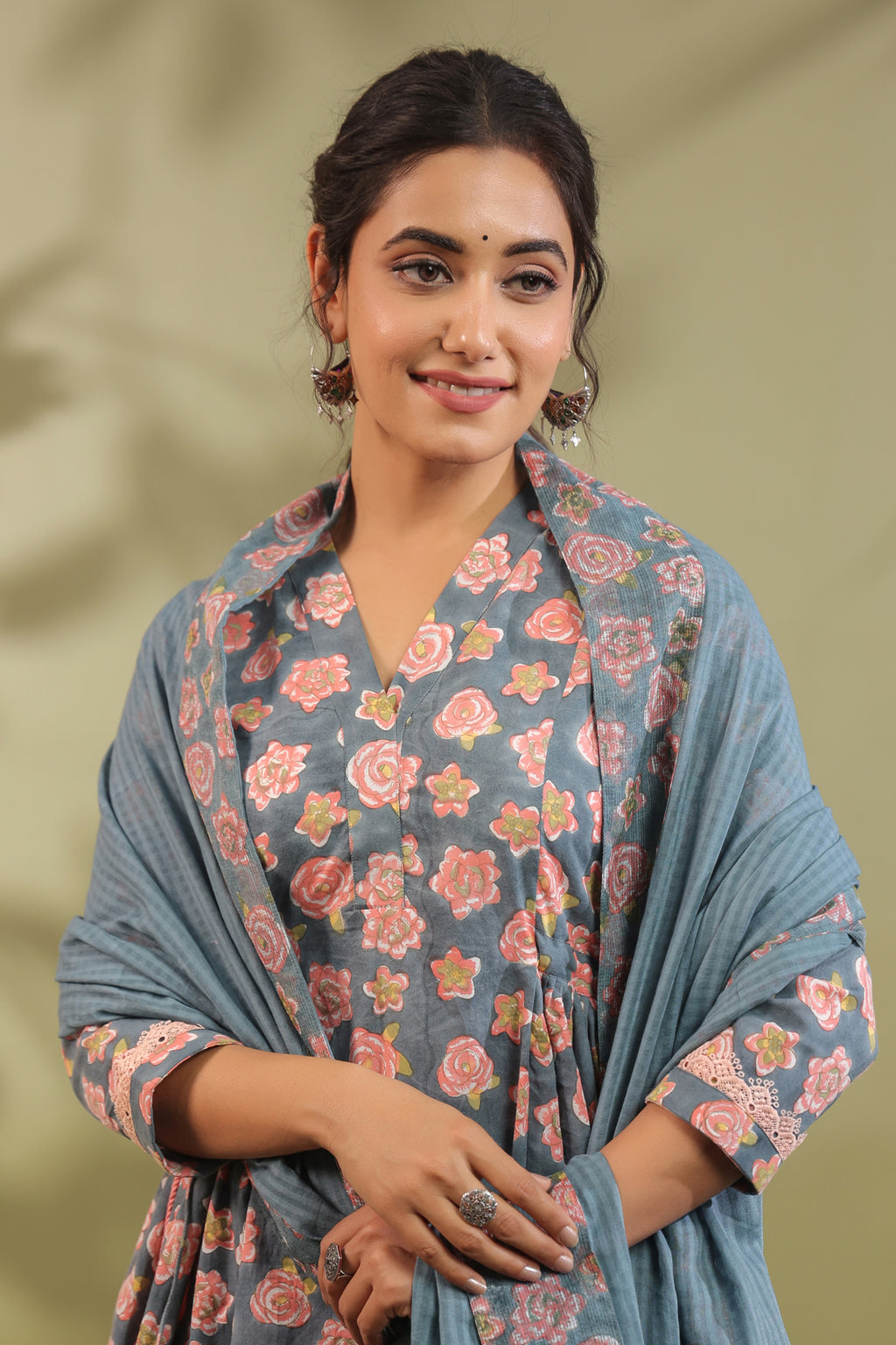 Hand Block Printed Cotton Suit Set Of 3