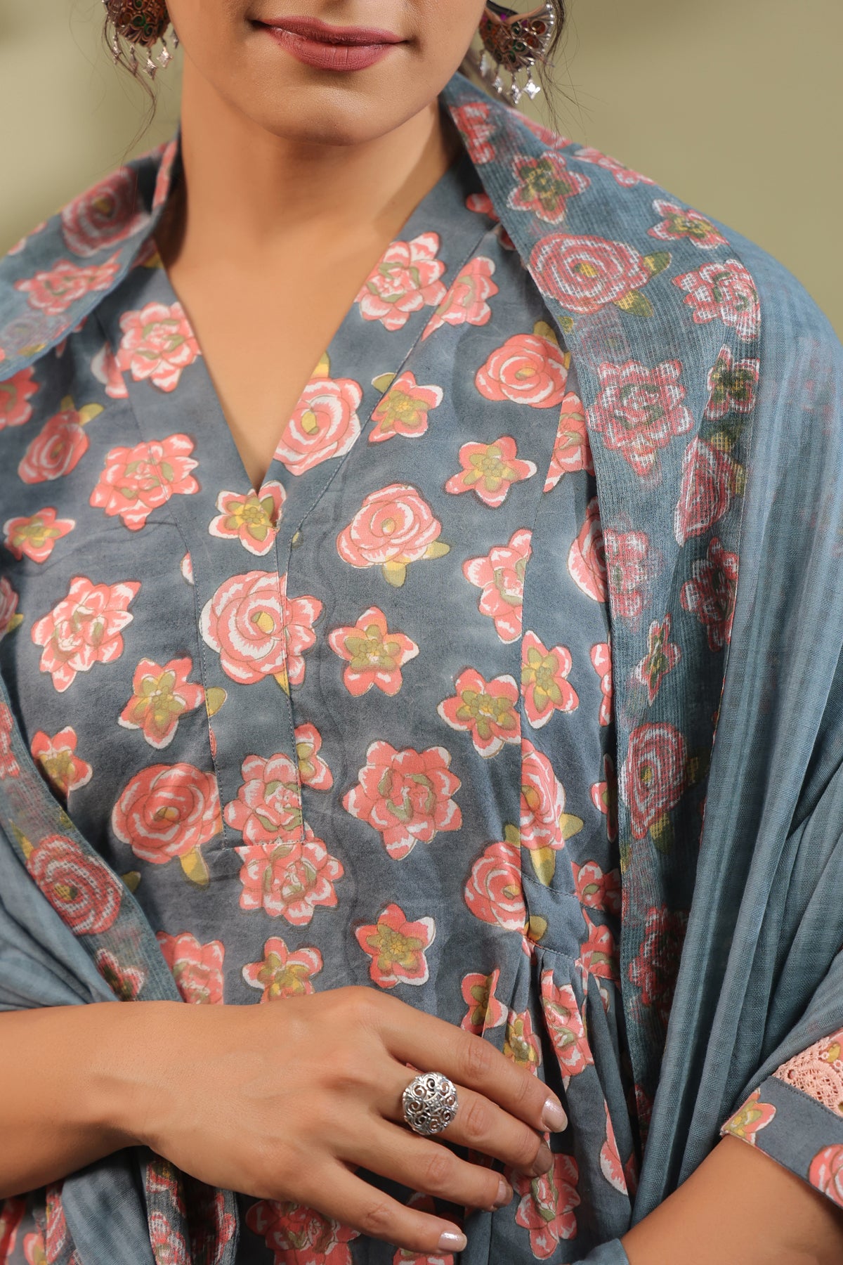 Hand Block Printed Cotton Suit Set Of 3