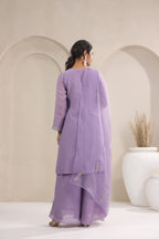 Lavender Dusk Organza  Kurta Set
