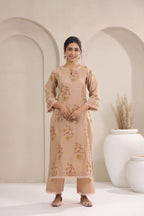 Hand Block, Printed Cotton Beige Suit Set 3