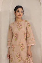 Hand Block, Printed Cotton Beige Suit Set 3